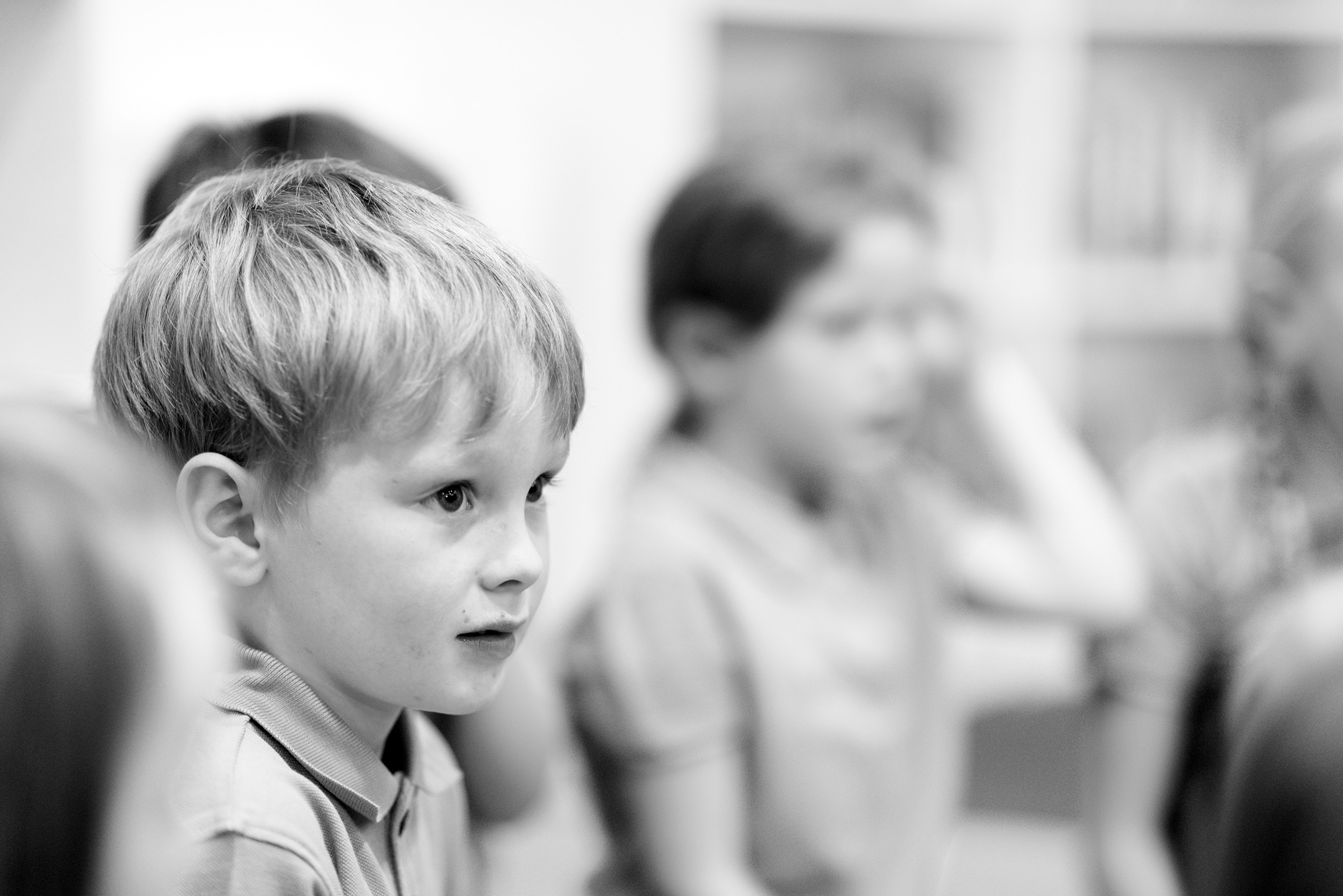 primary aged boy in class